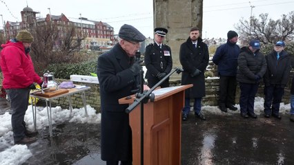 Police drowning tragedy remembered at memorial despite heavy snow