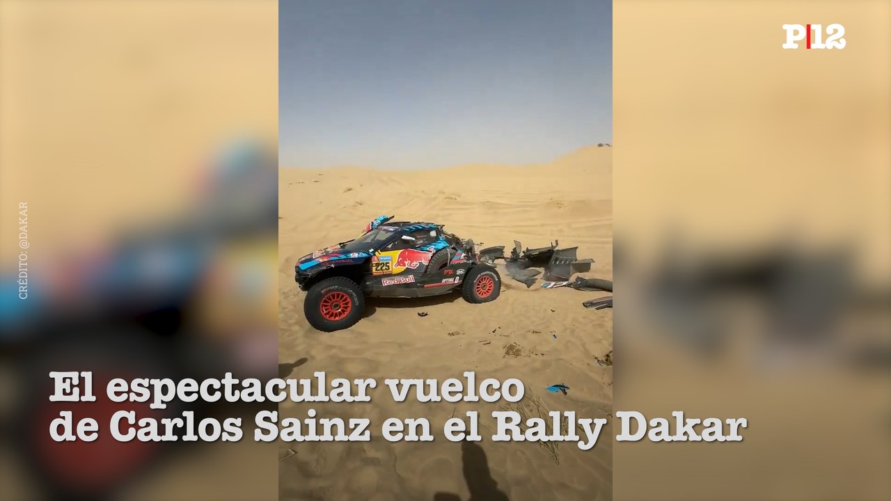 El espectacular vuelco de Carlos Sainz en el Rally Dakar