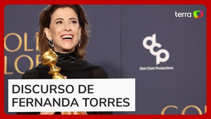 Veja discurso de Fernanda Torres ao ganhar o Globo de Ouro
