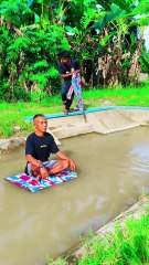 Funny man fun with friend