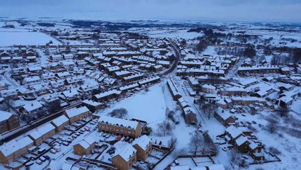 Stunning drone footage shows scale of wintry snow over Denholme in Yorkshire (Credit: Glynn Beck)