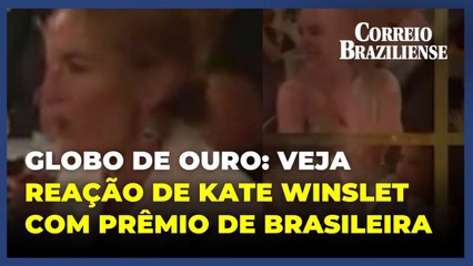 Veja a reação de Kate Winslet com o prêmio de Fernanda Torres