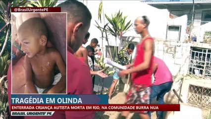 Enterrada criança autista morta em rio, na comunidade Burra Nua