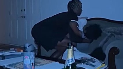 Boy carries young cousin to bedroom but accidentally brushes head against paintings