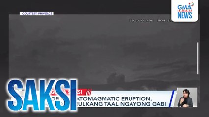Minor phreatomagmatic eruption, naitala sa Bulkang Taal ngayong gabi | Saksi