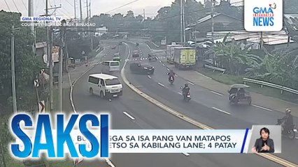 Van, bumangga sa isa pang van matapos magdire-diretso sa kabilang lane; 4 patay | Saksi