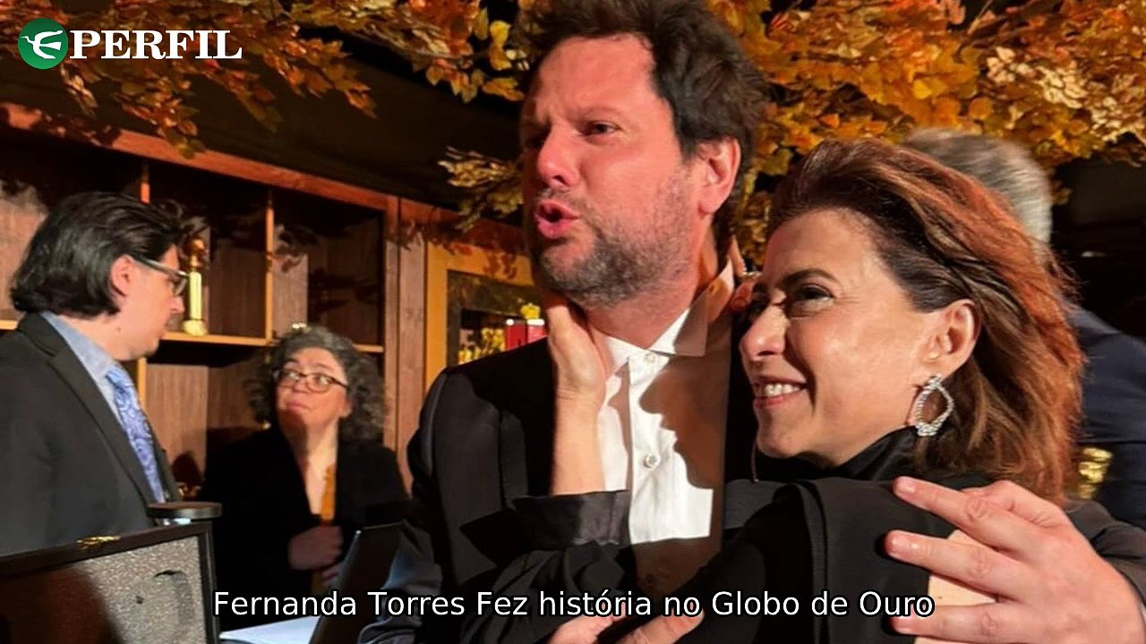 "Fernanda Torres emociona ao vencer Globo de Ouro e receber prêmio internacional antes da premiação"