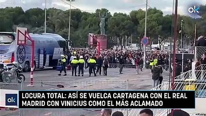 Locura total: así se vuelca Cartagena con el Real Madrid con Vinicius como el más aclamado