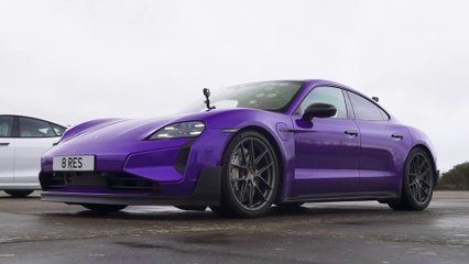 DRAG RACE I Porsche Taycan Turbo GT v Tesla v Audi RS GT
