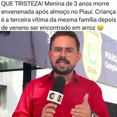 Tristeza: Criança de 3 anos morre após comer arroz envenenado