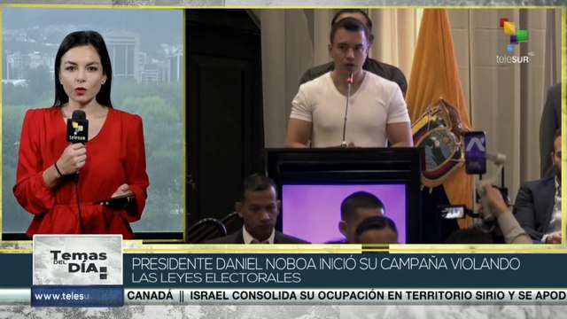 Pdte. Noboa inició su campaña violando leyes electorales en Ecuador