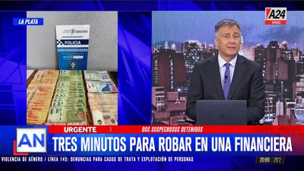 🚨TRES MINUTOS PARA ROBAR UNA FINANCIERA DE LA PLATA: SE FUERON CON LOS BOLSILLOS LLENOS