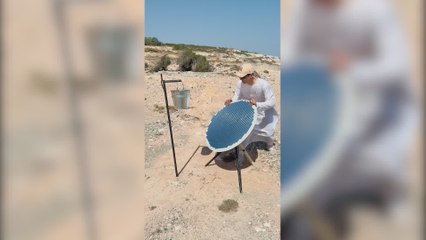 He's processing oil in the wild to make something amazing!