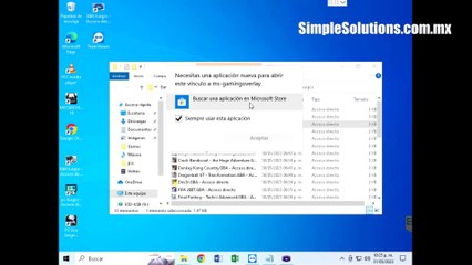 ms-gamingoverlay-Necesitas una aplicación nueva para abrir este vinculo-Quitar Mensaje WINDOWS Store
