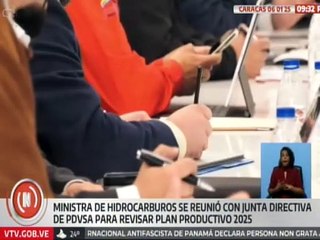 Min. Delcy Rodríguez lidera revisión del Plan Productivo 2025 con la junta directiva de Pdvsa