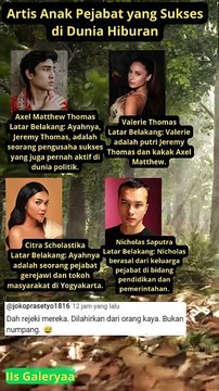 4 Artis Anak Pejabat yang Sukses di Dunia Hiburan, Siapa Saja part 2#entertain