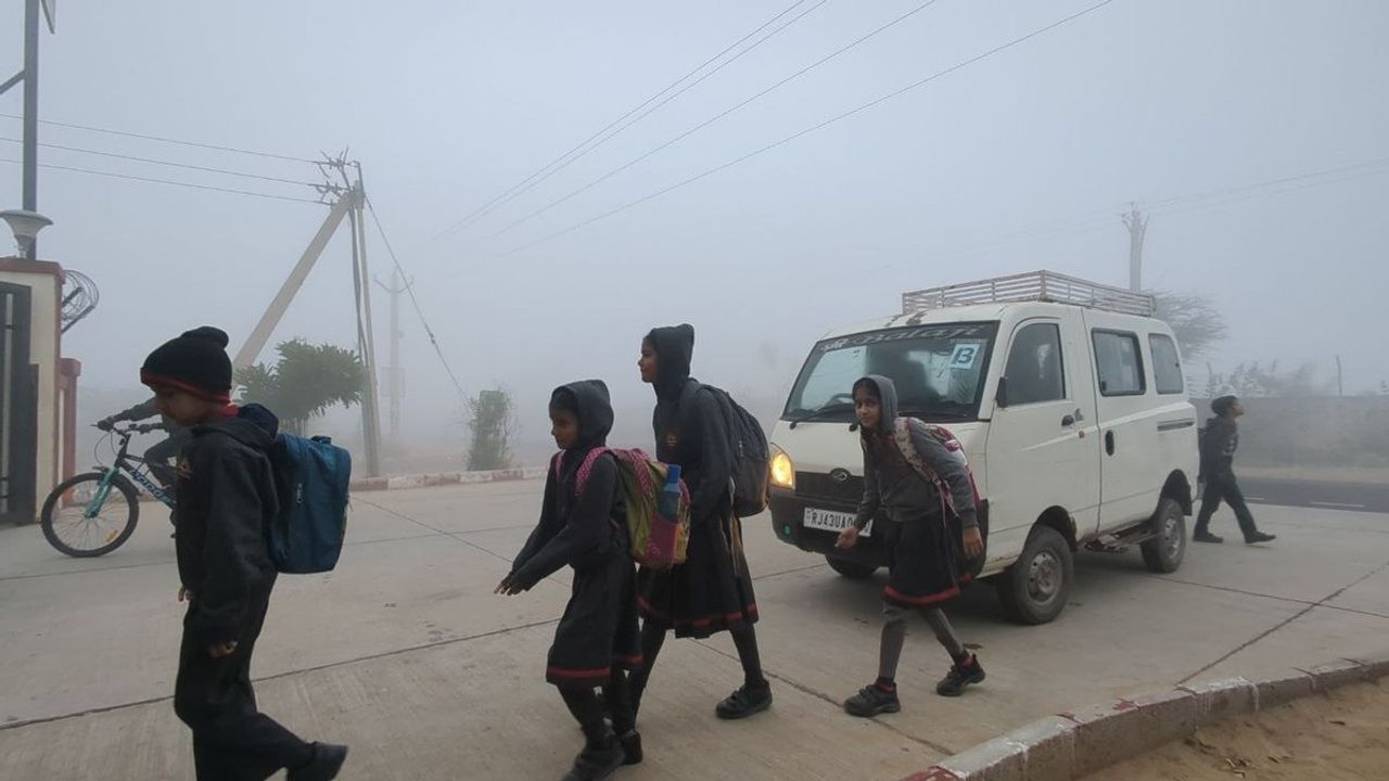 नागौर में छाया घना कोहरा, छह ​डिग्री गिरा पारा