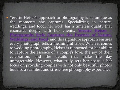 Yevette Heiser – Photography Guide: Essential Tips for Wedding Photography and Backup