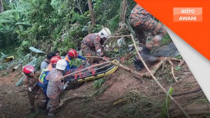Pemandu, kelindan maut lori muatan besi terbabas ke dalam gaung