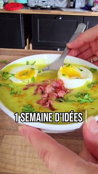 Soupe pommes de terre poireau oeuf mollet