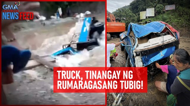 Truck, tinangay ng rumaragasang tubig! | GMA Integrated Newsfeed