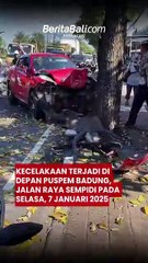 Kecelakaan Terjadi di Depan Puspem Badung, Jalan Raya Sempidi