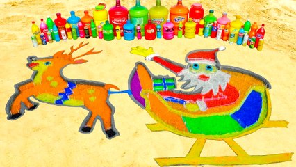 How to make Rainbow Santa on Reindeer Sleigh with Orbeez, Fanta, Coca Cola, Mentos & Popular Sodas+How to make Rainbow Santa on Reindeer Sleigh with Orbeez, Fanta, Coca Cola, Mentos & Popular Sodas