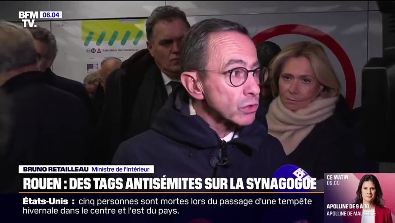 Rouen : des tags antisémites découverts sur la synagogue, Retailleau «espère une justice intraitable»