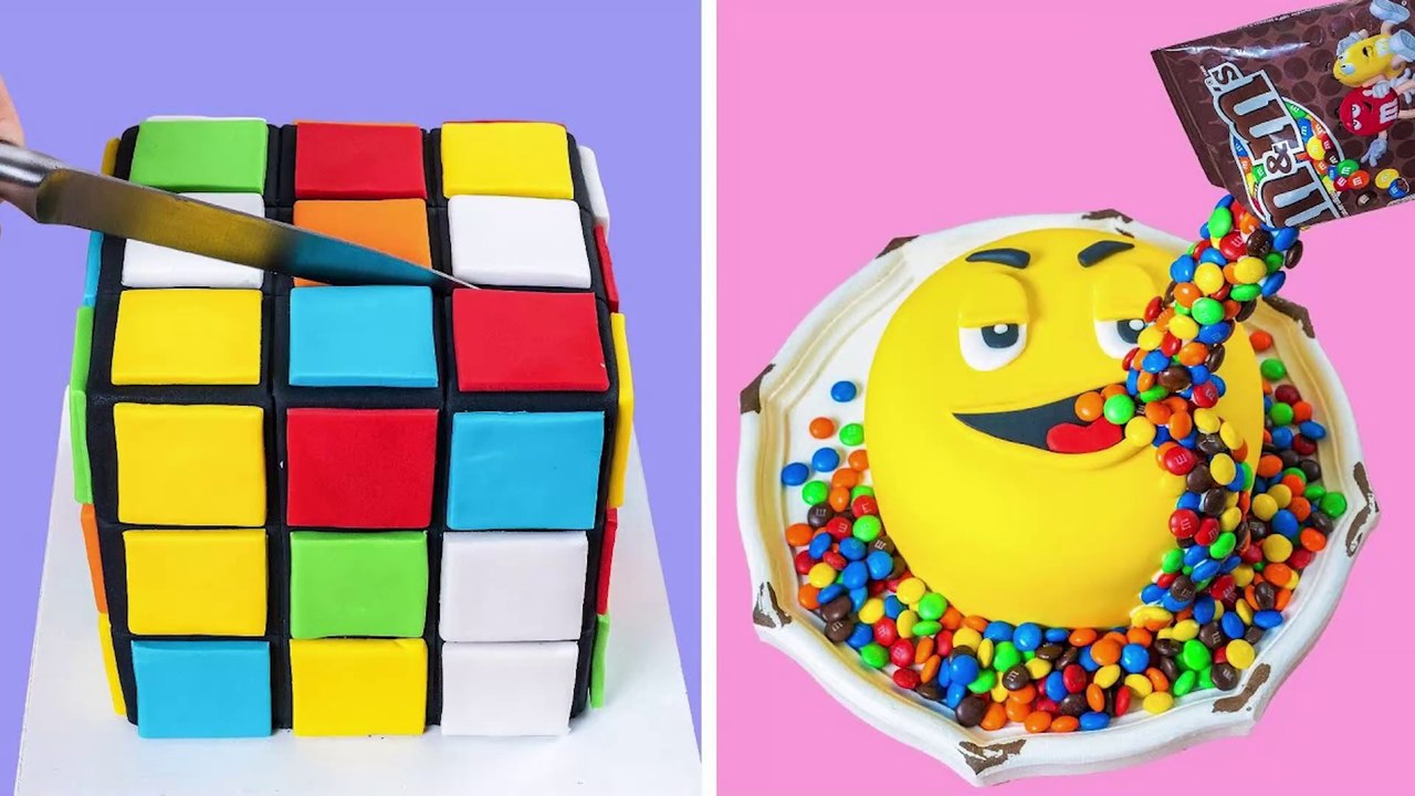 Satisfying Cake Decorating | Chocolate M&M Cake | Super Cake #01
