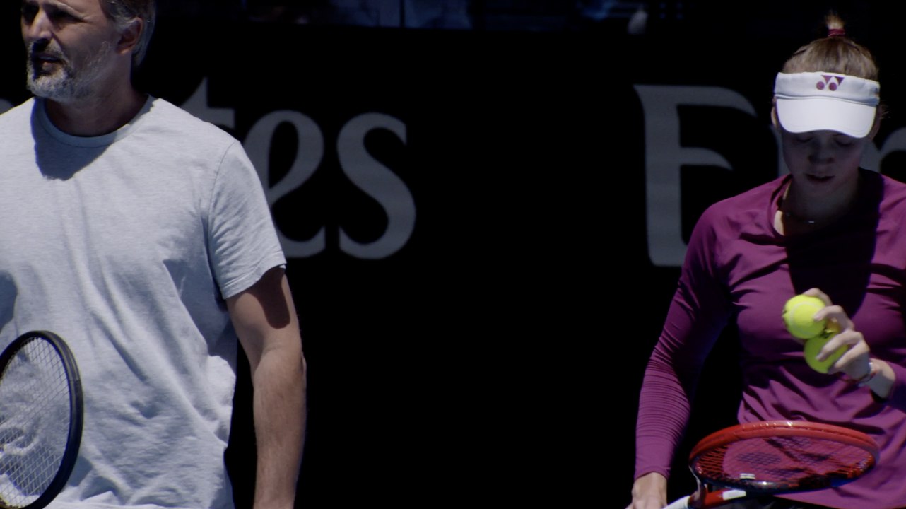 Tennis - Australian Open 2025 - Elena Rybakina practice in Melbourne with her coach Goran Ivanisevic