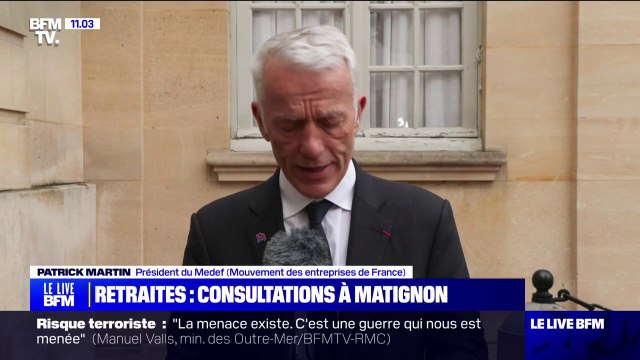 Réforme des retraites: Il ne faut pas que les entreprises soient assommées de contraintes , estime Patrick Matin, président du Medef