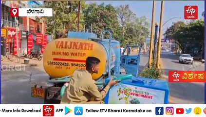 ಹಸಿರು ಕುಂದಾನಗರಿ ನಿರ್ಮಾಣಕ್ಕೆ ಪಾಲಿಕೆ ವಿನೂತನ ಪ್ರಯತ್ನ ; ರಸ್ತೆ ವಿಭಜಕಗಳಲ್ಲಿ ಸಸಿಗಳಿಗೆ ನೀರುಣಿಸಲು ಹನಿ ನೀರಾವರಿ ವ್ಯವಸ್ಥೆ