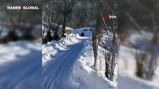 Adres Artvin: Kızakla kayarken havalanarak uçtu