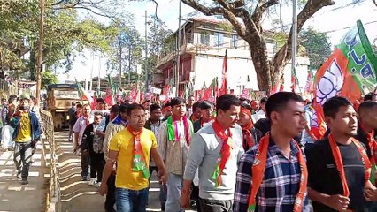 দেবলাল গাৰ্লচা হটাও বিজেপি বচাও এই শ্লোগানৰে উত্তাল হাফলংৰ ৰাজপথ।