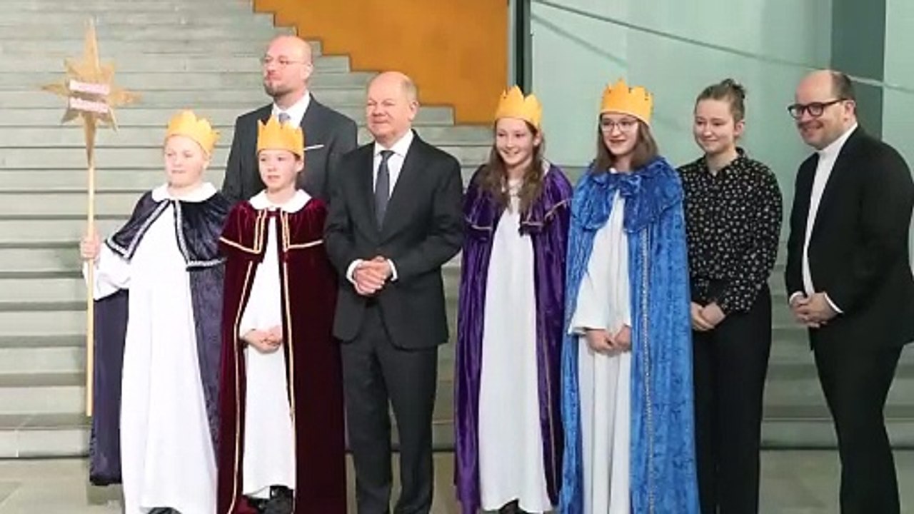 Scholz empfängt sternsinger im kanzleramt