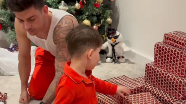 Little boy's excitement reaches new heights after unwrapping his dream Christmas gift