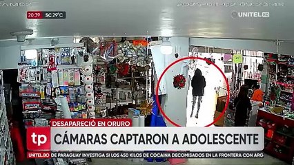 Cámaras captaron a la adolescente desaparecida cerca de la plaza principal de Quillacollo