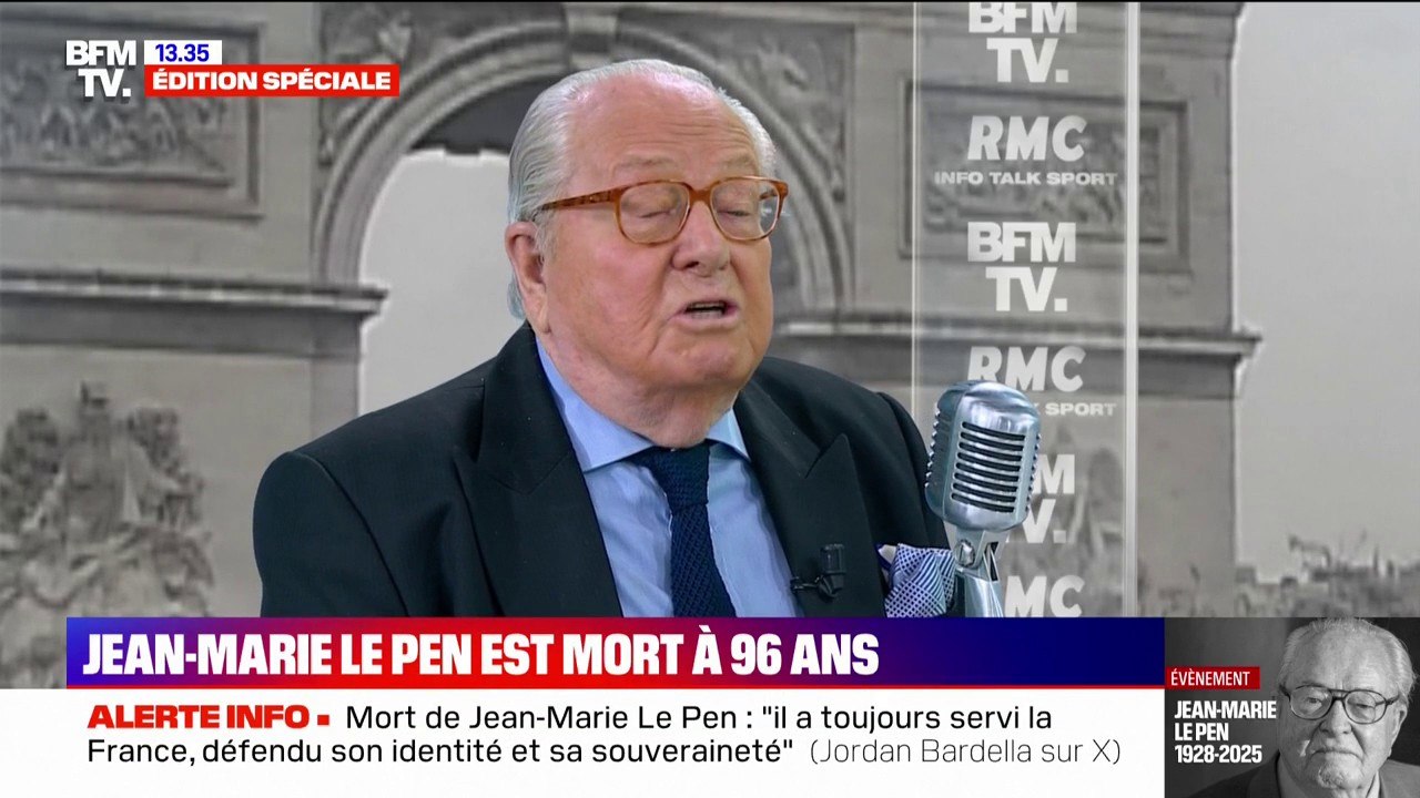 "J'ai fait ce que j'ai pu": les mots de Jean-Marie Le Pen lors d'une des ses dernières interviews sur BFMTV et RMC