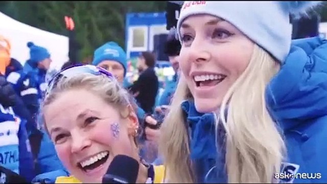 Lindsey Vonn in Val di Fiemme per tifare l'amica Jessie Diggins