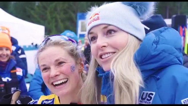 Lindsey Vonn in Val di Fiemme per tifare l'amica Jessie Diggins