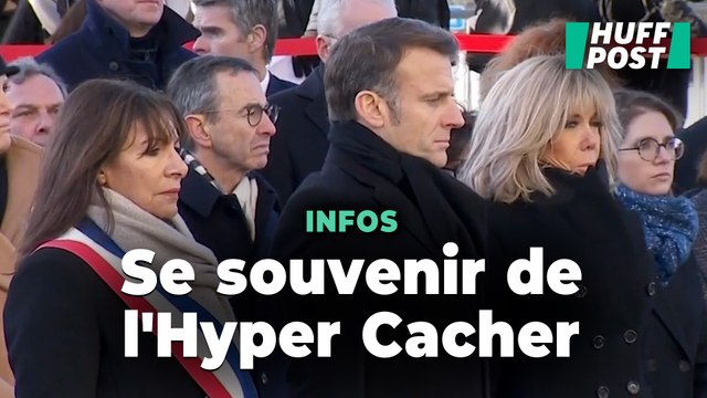 Emmanuel Macron et Anne Hidalgo se rendent devant l’Hyper Cacher, après un hommage à Charlie Hebdo