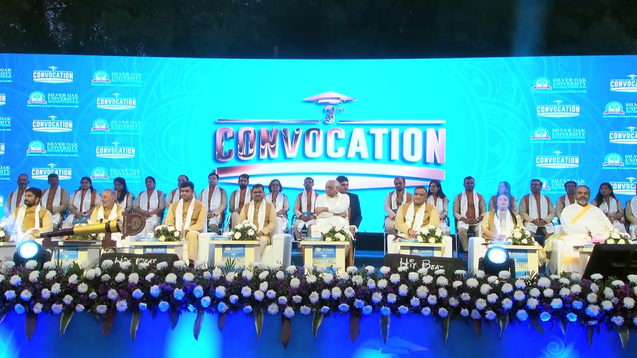 AHMEDABAD GUJARAT CM ATTENDS CONVOCATION CEREMONY OF SILVER OAK UNIVERSITY