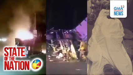 Nag-overtake na motorsiklo, nagliyab matapos sumalpok sa mini van; 1 patay | SONA