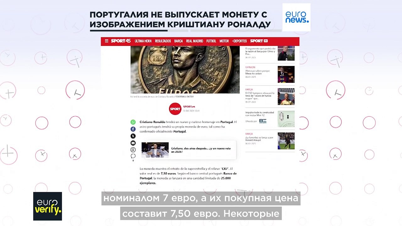 Португалия не будет выпускать монету в честь Криштиану Роналду