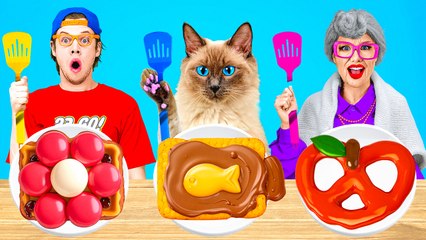 DÉFI EN CUISINE : MAMIE vs CHAT vs MOI 🎂🏆 Qui Gagnera l'Ultime Défi de Pâtisserie par 123 GO! FOOD