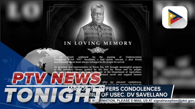 PBBM offers condolences to bereaved family of Usec. DV Savellano