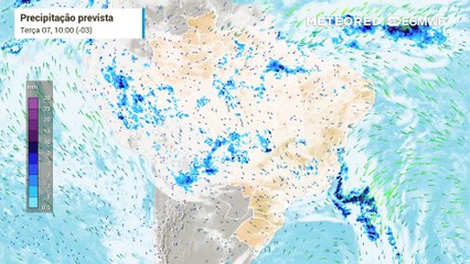 Previsão de nebulosidade e chuva até quinta-feira (09).