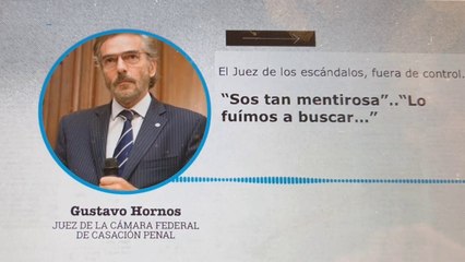 Juez Hornos, "va a buscar gente" y anda armado. Violencia.