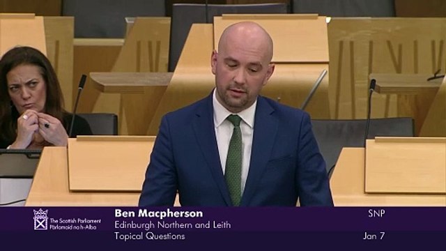 Ben Macpherson tells Scottish Parliament crime and antisocial behaviour is a 'very serious' problem in Edinburgh