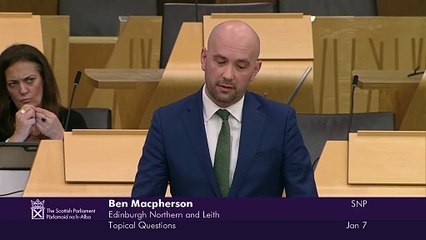 Ben Macpherson tells Scottish Parliament crime and antisocial behaviour is a 'very serious' problem in Edinburgh